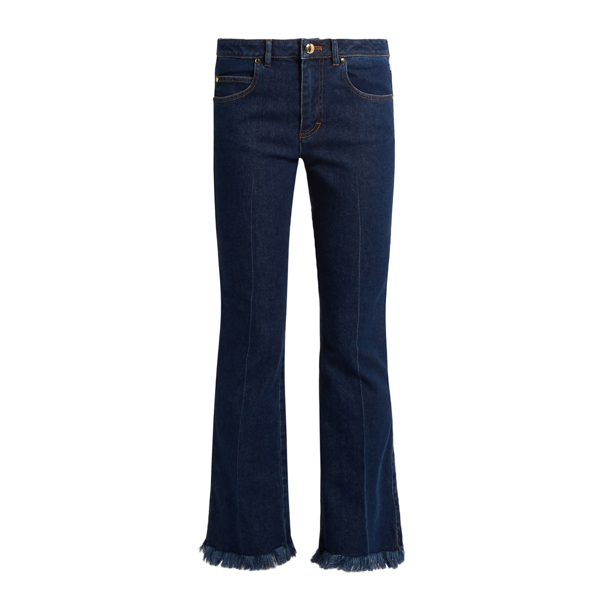 Mid-rise flare cropped jeans